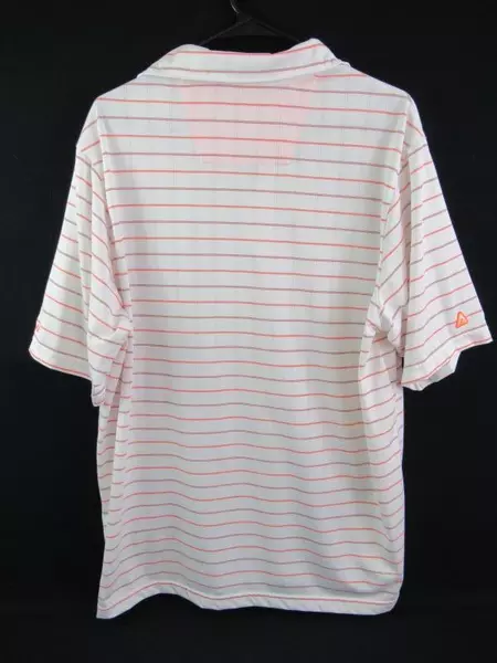 Antigua Desert Dry Neon Orange Striped Polo Shirt Men's Size XL Athletic Active