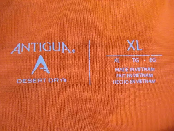 Antigua Desert Dry Neon Orange Striped Polo Shirt Men's Size XL Athletic Active