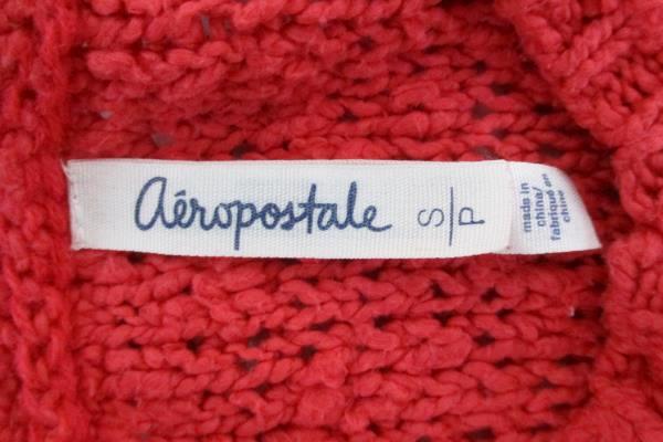 Aeropostale Open Knit Pullover Long Sweater Pink Size Small Petite