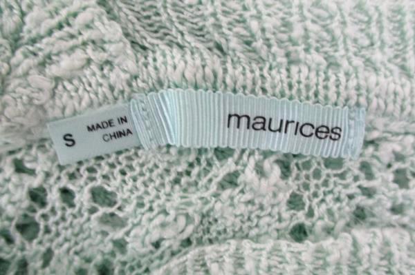 Maurices Sz Small Open Knit Pullover Sweater Mint Green V Neck Swim Suit Cover