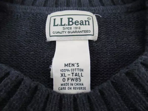 L.L. Bean Gray Tight Knit High Neck Sweater Men's Size XL Tall 0FW85 Ribbed Hems