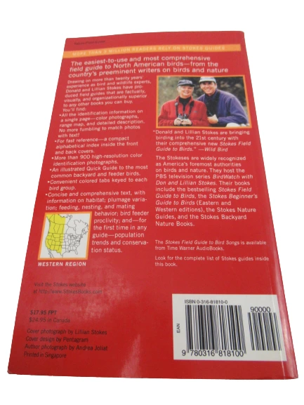 Field Guide To Birds By Donald And Lillian Stokes 1996 Paperback Book First Ed