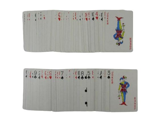Vintage Travel Size Playing Cards 2 Decks With Black Vinyl Folding Case Red Blue
