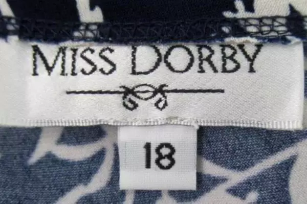 Vintage Miss Dorby Blue And White Floral Dress Women's Size 18 Stretch Frabric