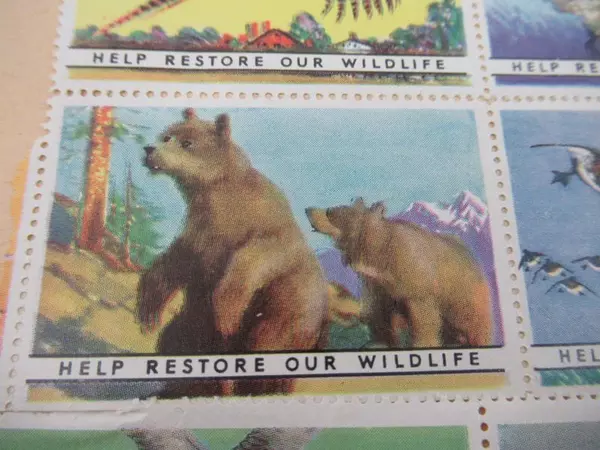 Lot of 84 USA Cinderellas Restore Our Wildlife Stamps on Paper Birds Animals