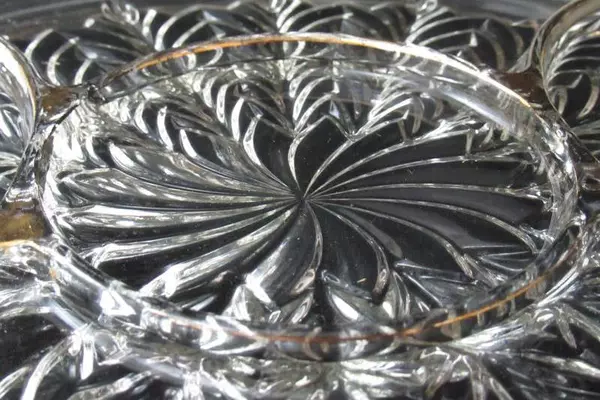 Jeannette Glass Feather Pattern Divided Relish Dish Vegetable Platter Vintage