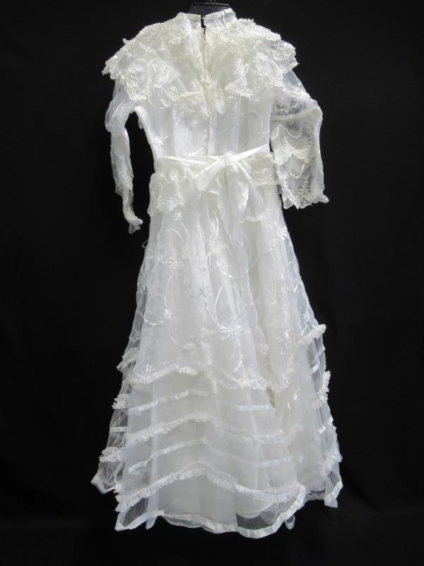 Asia Marketing Dress Formal Ivory Pearl Sequence Floral Toile Lace Girls Size 4