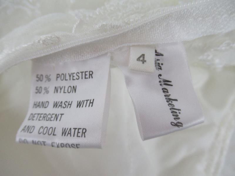 Asia Marketing Dress Formal Ivory Pearl Sequence Floral Toile Lace Girls Size 4