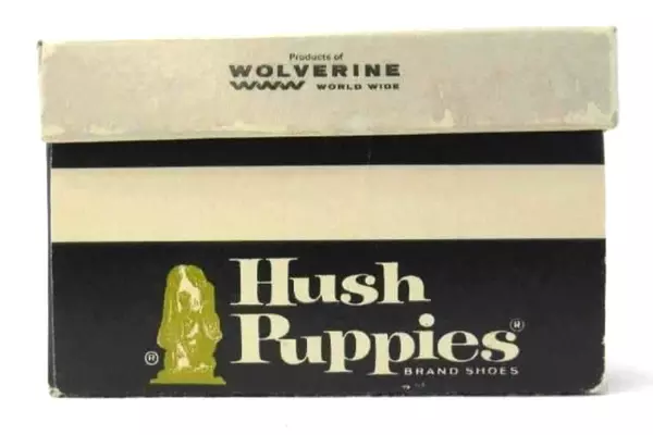 Vintage 1990’s EMPTY Hush Puppies Shoe Box/ Basset Hound on Lid Sz 7 M Box