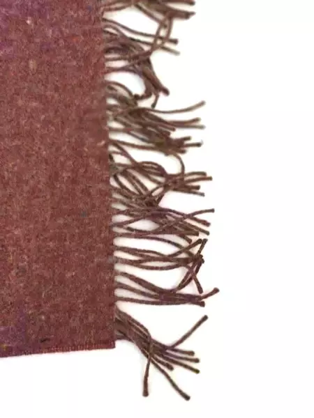 Vintage Red Wool Blend Scarf Winter Accessory Fringe Ends Unisex