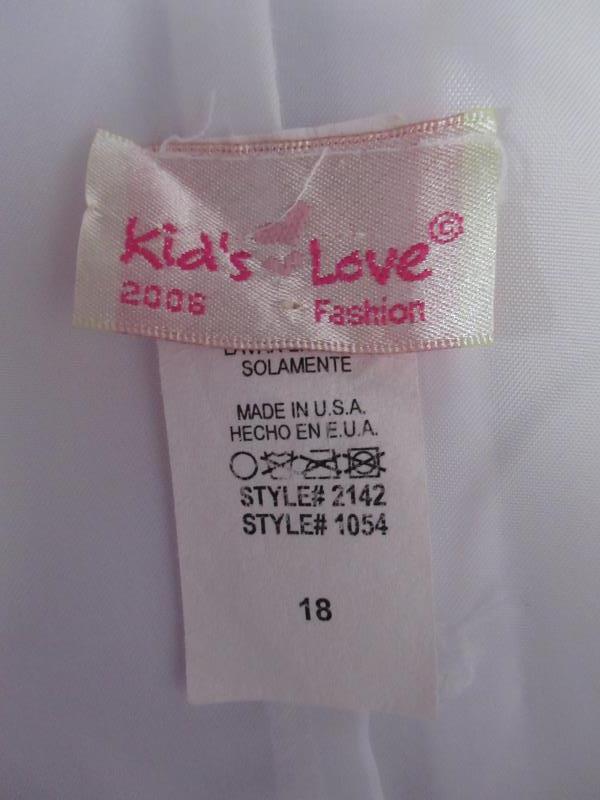 Kids Love Fashion Formal Dress Communion White Beads Sash Blue Flower Girls 18