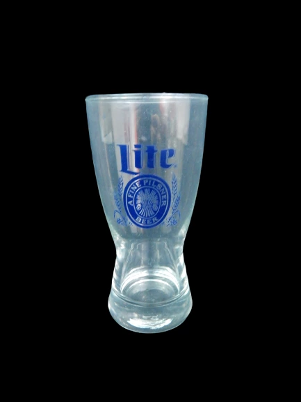 Lot of 5 Vintage Miller Lite A Fine Pilsner Beer Glasses Slammed Shortie Libbey
