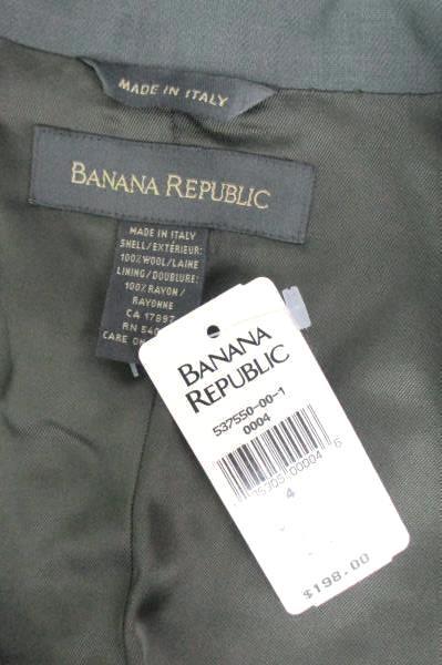 New Banana Republic Dark Gray Blazer 100% Wool Women's Size 4 MSRP $198.00