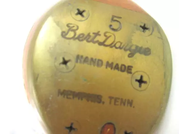 Vintage Bert Dargie Handmade Wood 5 Driver Golf Club Head Memphis Tennessee