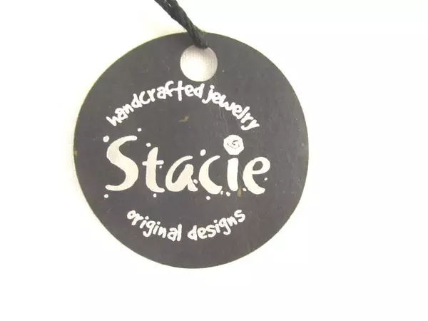 Hand Crafted Stacie Original Designs Glass And Metal Bead Necklace Hoop Earrings