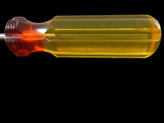 Vintage Award USA 1/32 x 7" Straight Blade Screwdriver Yellow Red Head Plastic