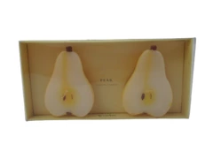 Pottery Barn Floating Candles Pair of Pears Yellow Wax 5 Hours Burning