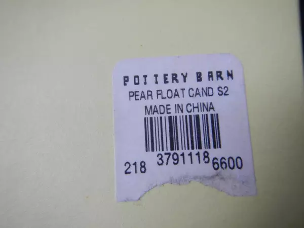 Pottery Barn Floating Candles Pair of Pears Yellow Wax 5 Hours Burning