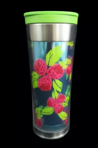 Starbucks Coffee Co 2007 Travel Tumbler Berries 16 oz Plastic Cup with Lid Fresh