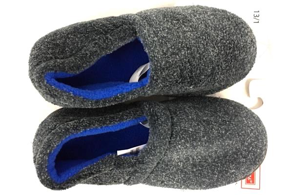Holiday Tradition Slippers Blue Dark Gray Children's Boy's Size 13/1 Plush
