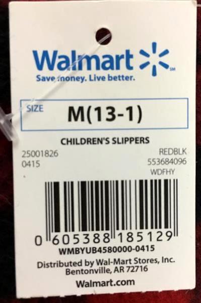 Holiday Tradition Slippers Blue Dark Gray Children's Boy's Size 13/1 Plush