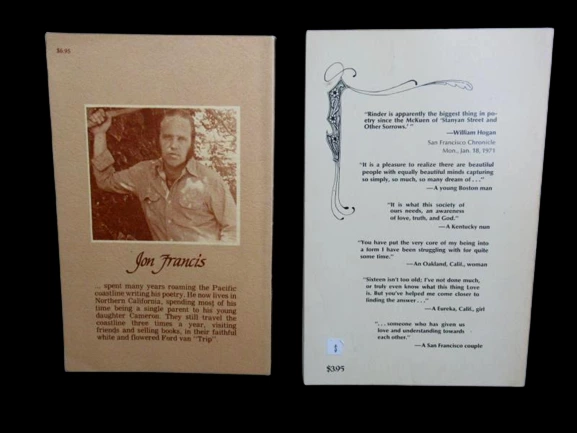 Lot of 2 Vintage Poetry Books Jon Francis Walter Rinder Love Fragile Interludes