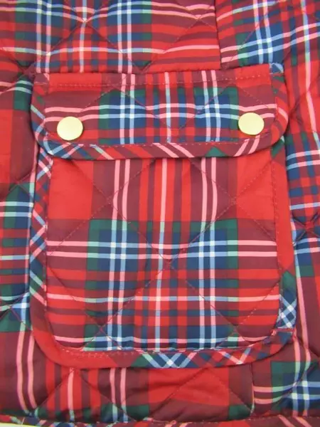 St Johns Bay Quilted Puffer Zip Up Vest Red Plaid Women's Size XXL Pockets