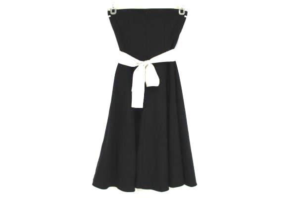 Ruby Rox Junior's Size 5 Black Strapless Dress White Satin Trim/Sash Tulle Skirt