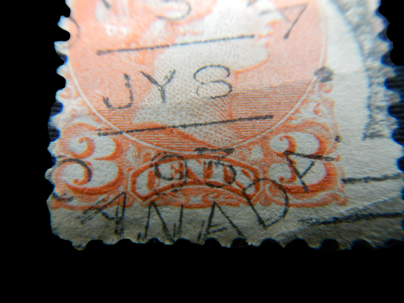 Canada Queen Victoria 1873 Used 3 Cent Stamp Fair Condition Red
