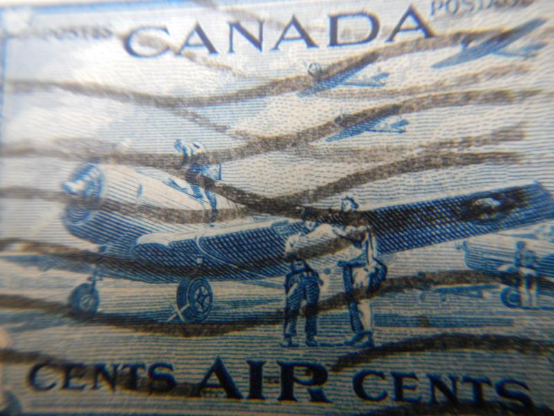 Canada Airmail Scott C8 Used 7 Cent Stamp Fine Dated 1943 Vintage
