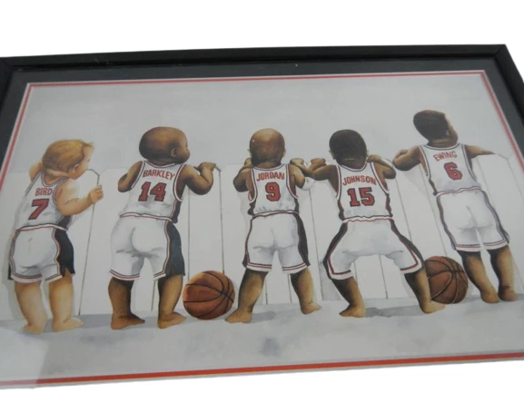 Baby Dream Team Print by Kenneth Gatewood Jordan Bird Barkley Magic Ewing 10x8