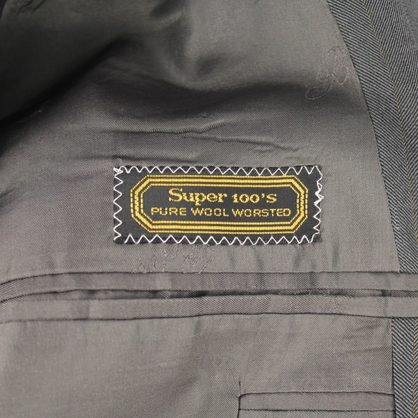 Vtg Belvest Tailored Men Gray Suit Set Men's Sz 56 Super 100s Wool Worsted Italy