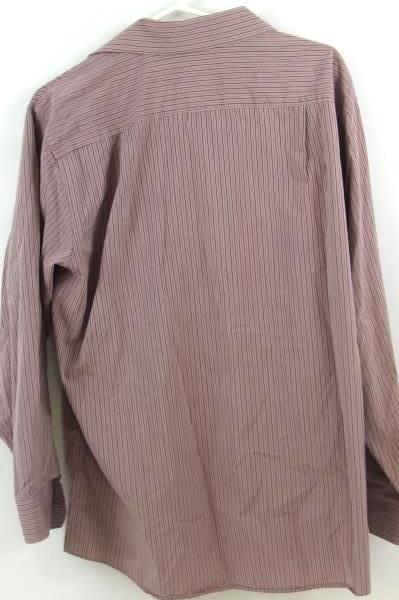 Men's Pink Striped Button Up Long Sleeve Shirt BCBG Maxazria