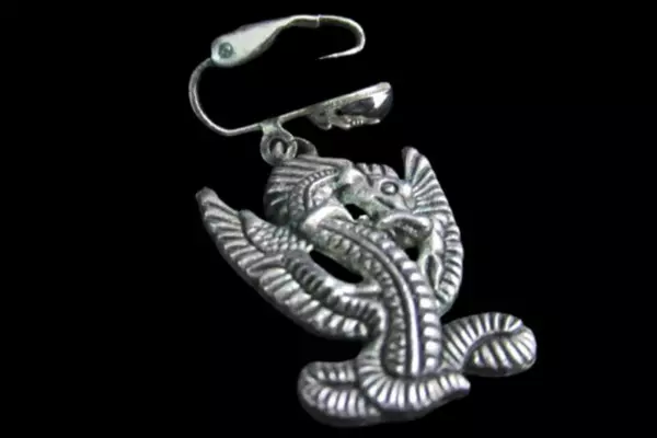 Lot of 4 Vintage Dragon Jewelry Pieces Necklace Pin Back Clip On Earring Pendant