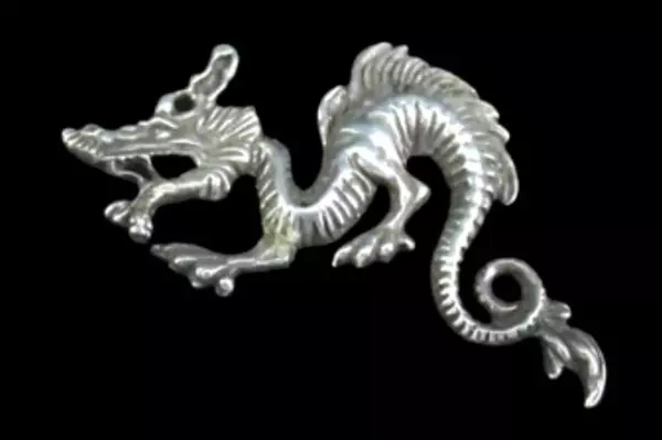 Lot of 4 Vintage Dragon Jewelry Pieces Necklace Pin Back Clip On Earring Pendant