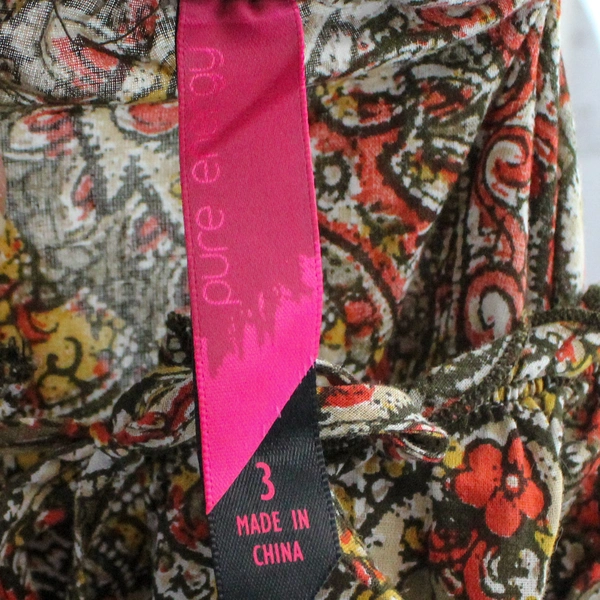 Pure Energy Top Blouse Women's Plus Size 3 Red Green Beige Paisley Short Sleeve 
