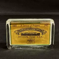 Vintage Dantzler Lumber Glass Paperweight Mirror 100th Anniversary 1965