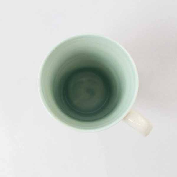 Starbucks 2009 Floral Coffee Mug Cup Blue Tint Kitchen Collectible 5" Tall