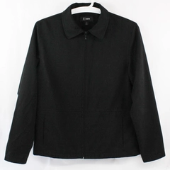 A Cooper Men's Lined Jacket Coat Black Full Zip Long Sleeve Collared Size Medium