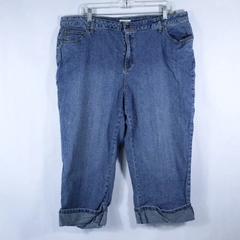St. John's Bay Cropped Blue Jeans Women's Plus Size 20W 5 Pocket Capri Cuffed