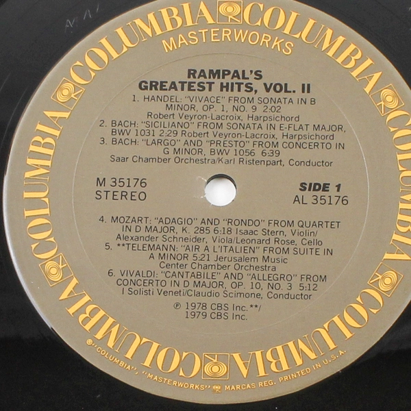 Rampal's Greatest Hits Vol 2 Vinyl Record 1979 M 35176 Good Condition