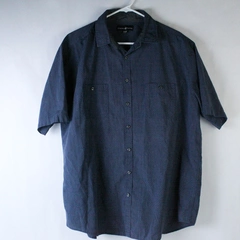 Beverly Hills Polo Club Shirt Men's Size 2XLB Navy Blue Button Up Short Sleeves