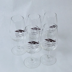 Lot of 5 Vintage 1998 Yamhill County Clear Glass Wine Glasses McMinnville Oregon