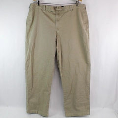 Eddie Bauer Men's 44 Beige Pure Cotton Flat Front Pants Good Condition