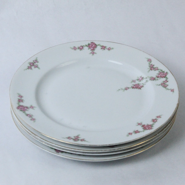 Lot of 4 Heinrich H & Co Selb Bavaria Rosalinda Dinner Plates 9.75 Inch