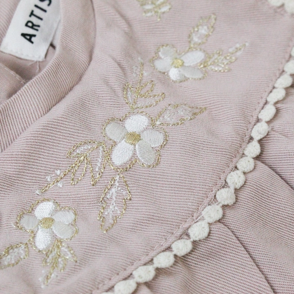 Artisan NY Dress Infant Size 3-6 Months Pink White Lace Accent Floral Baby