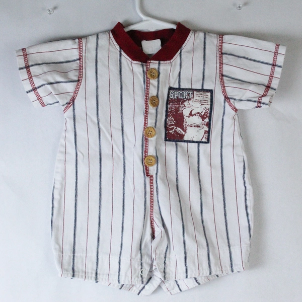 Celebrity Kids Baseball One Piece Infant Size 24 Months Red White Blue Stripes
