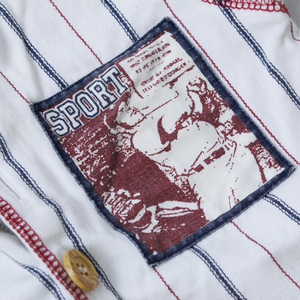 Celebrity Kids Baseball One Piece Infant Size 24 Months Red White Blue Stripes
