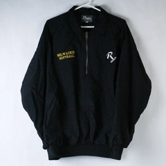 Ringor Milwaukie Softball Pullover Jacket Men's Size L Black 1/4 Zip Windbreaker
