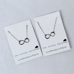 Lot of 2 The Lovely Raindrop Infinity 18" Chain Necklace Silver Toned